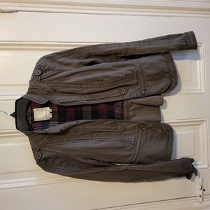 ANTHROPOLGIE 💚 Elevenses Army Green Military Swing Peplum Jacket